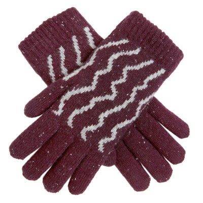 Dents Premium Women's Striped Knitted Gloves Warm Winter Knitted Pattern