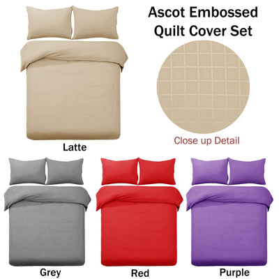 Designer Selection Ascot Embossed Quilt Cover Set Latte King Payday Deals