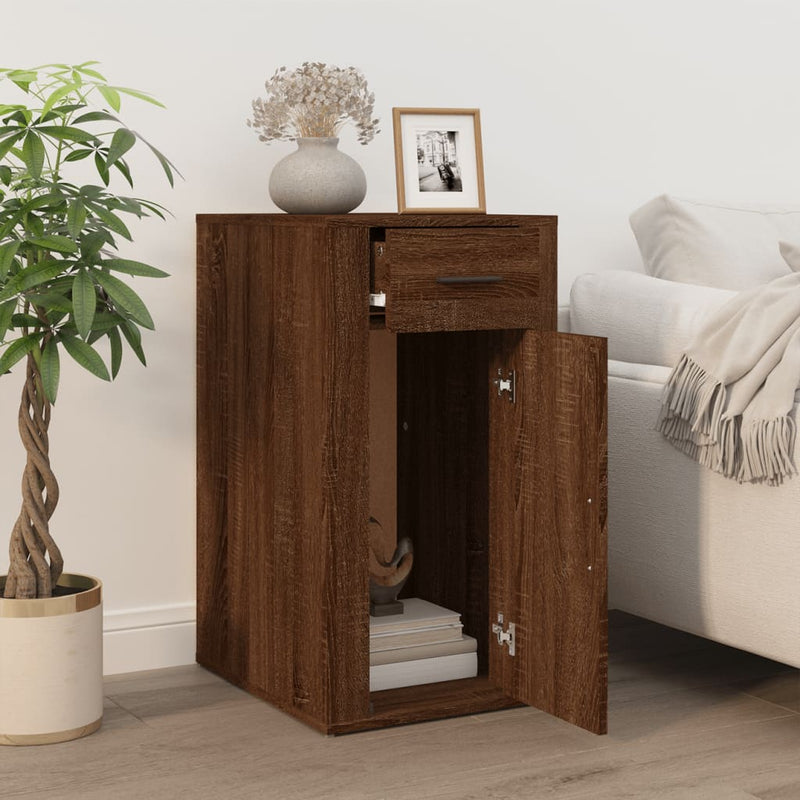 Desk Cabinet Brown Oak 40x49x75 cm Engineered Wood Payday Deals