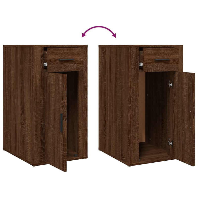 Desk Cabinet Brown Oak 40x49x75 cm Engineered Wood Payday Deals