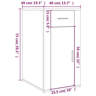 Desk Cabinet Sonoma Oak 40x49x75 cm Engineered Wood Payday Deals