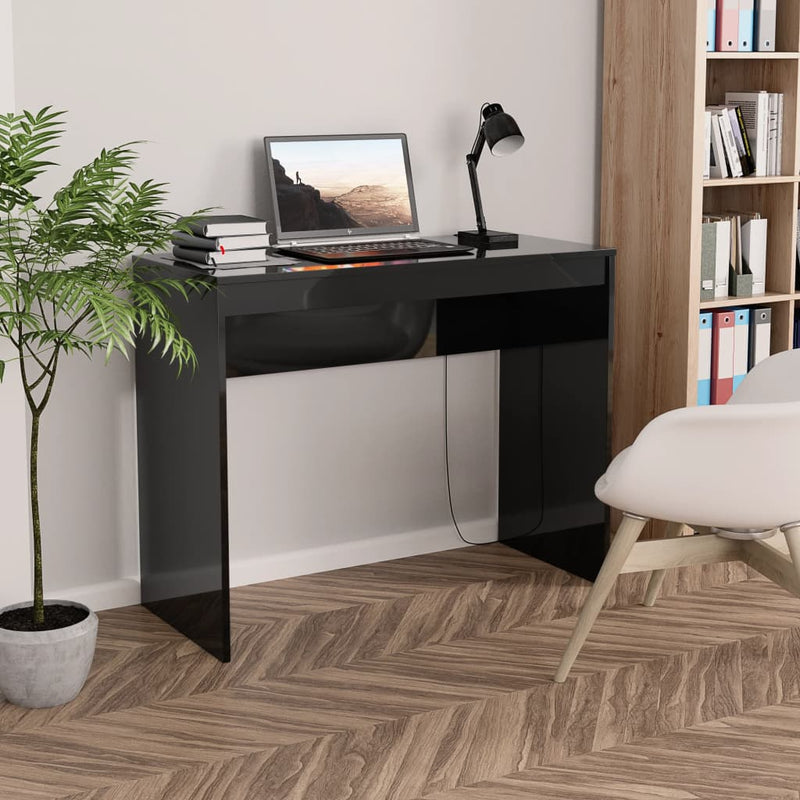 Desk High Gloss Black 90x40x72 cm Engineered Wood Payday Deals