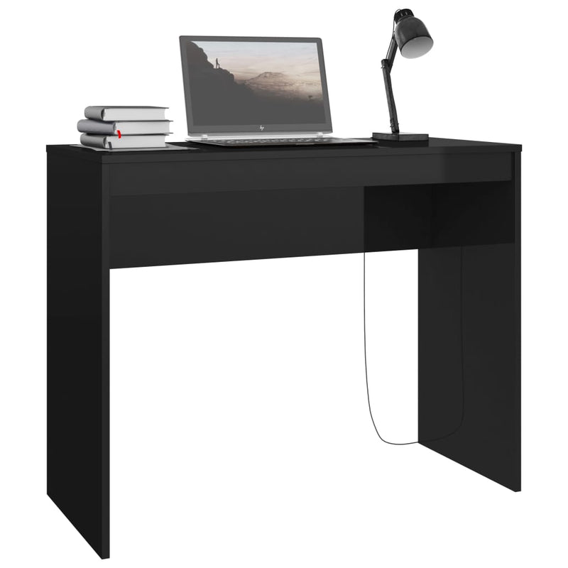 Desk High Gloss Black 90x40x72 cm Engineered Wood Payday Deals