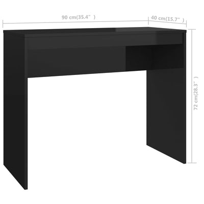 Desk High Gloss Black 90x40x72 cm Engineered Wood Payday Deals