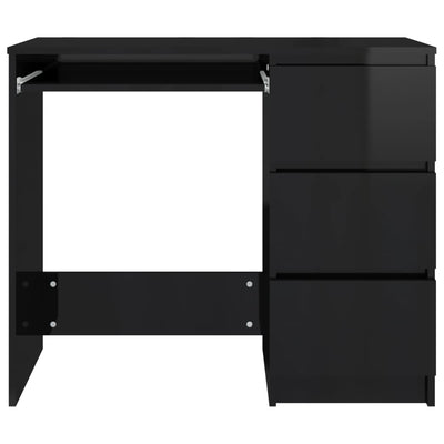 Desk High Gloss Black 90x45x76 cm Engineered Wood Payday Deals