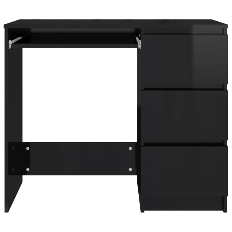 Desk High Gloss Black 90x45x76 cm Engineered Wood Payday Deals