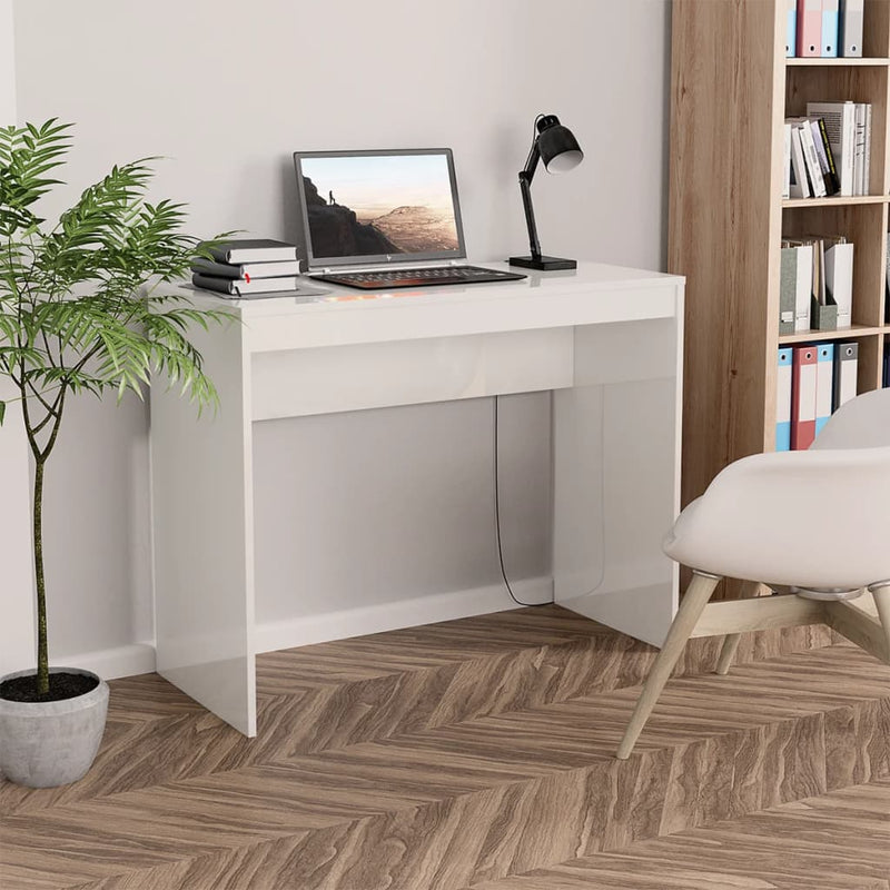 Desk High Gloss White 90x40x72 cm Engineered Wood Payday Deals