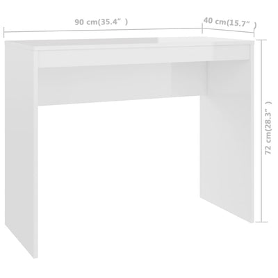 Desk High Gloss White 90x40x72 cm Engineered Wood Payday Deals