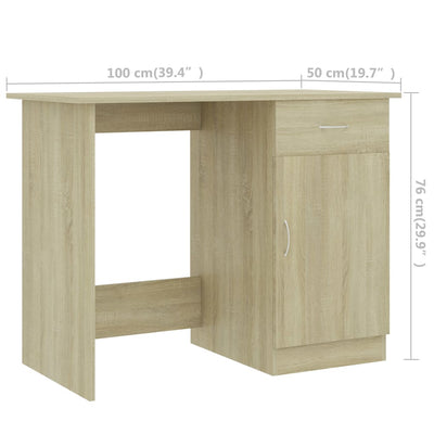Desk Sonoma Oak 100x50x76 cm Engineered Wood Payday Deals