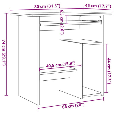 Desk Sonoma Oak 80x45x74 cm Engineered Wood Payday Deals