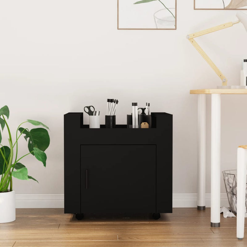 Desk Trolley Black 60x45x60 cm Engineered Wood Payday Deals