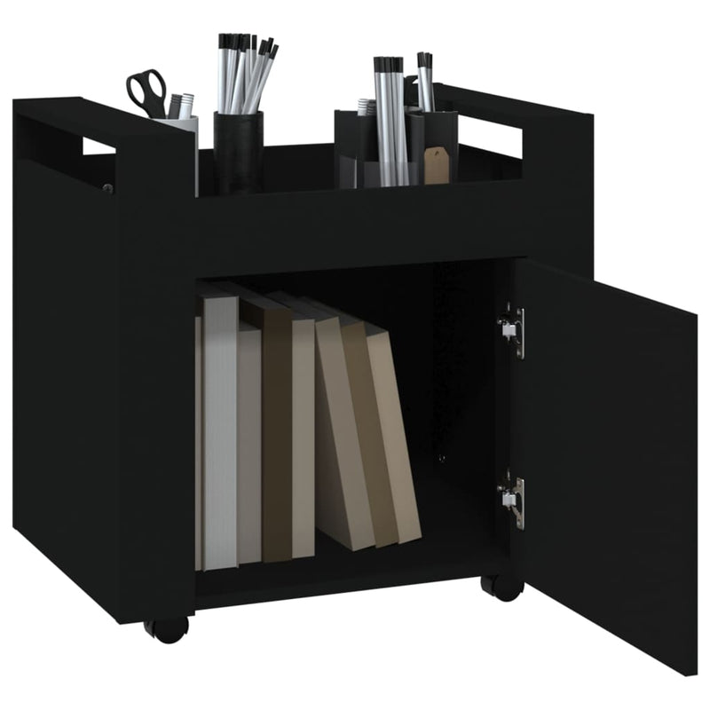 Desk Trolley Black 60x45x60 cm Engineered Wood Payday Deals