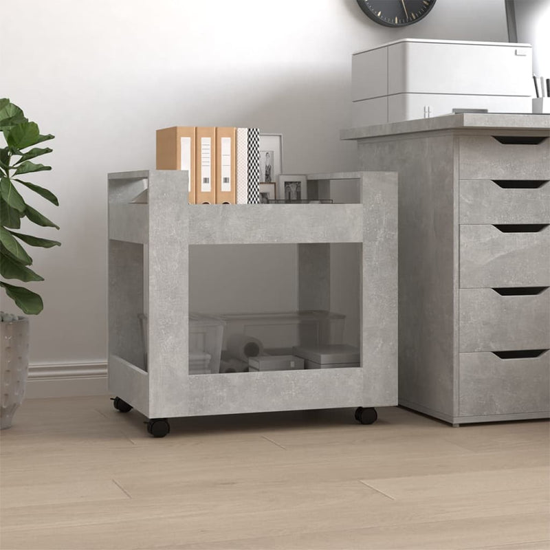 Desk Trolley Concrete Grey 60x45x60 cm Engineered Wood Payday Deals