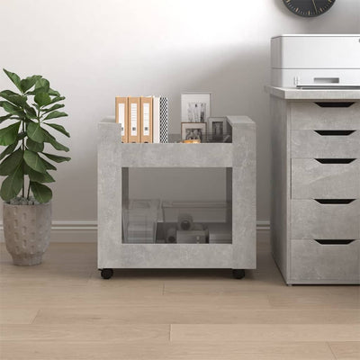 Desk Trolley Concrete Grey 60x45x60 cm Engineered Wood Payday Deals