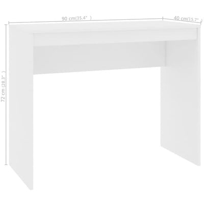 Desk White 90x40x72 cm Engineered Wood Payday Deals