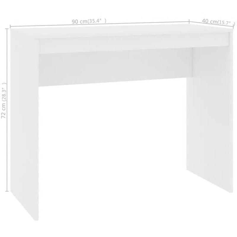 Desk White 90x40x72 cm Engineered Wood Payday Deals
