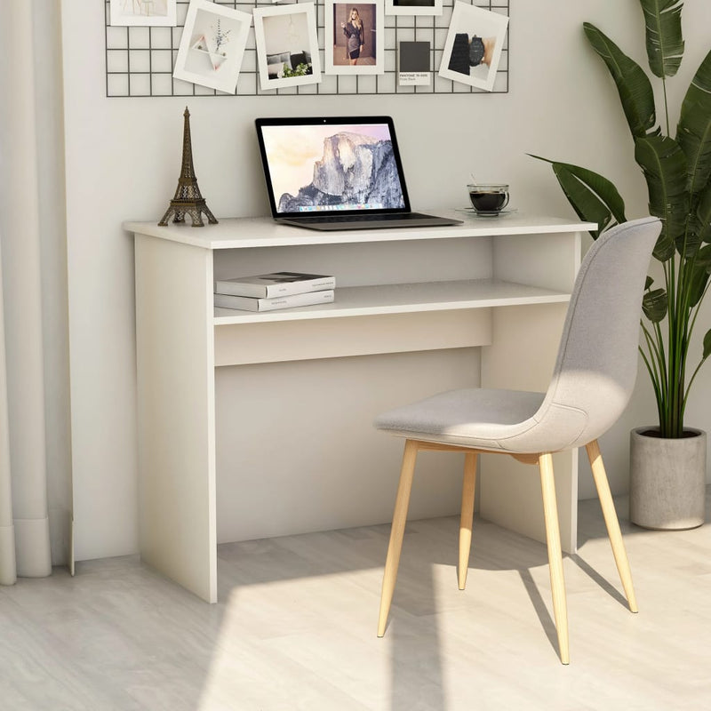 Desk White 90x50x74 cm Engineered Wood Payday Deals
