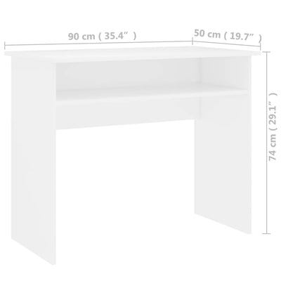 Desk White 90x50x74 cm Engineered Wood Payday Deals