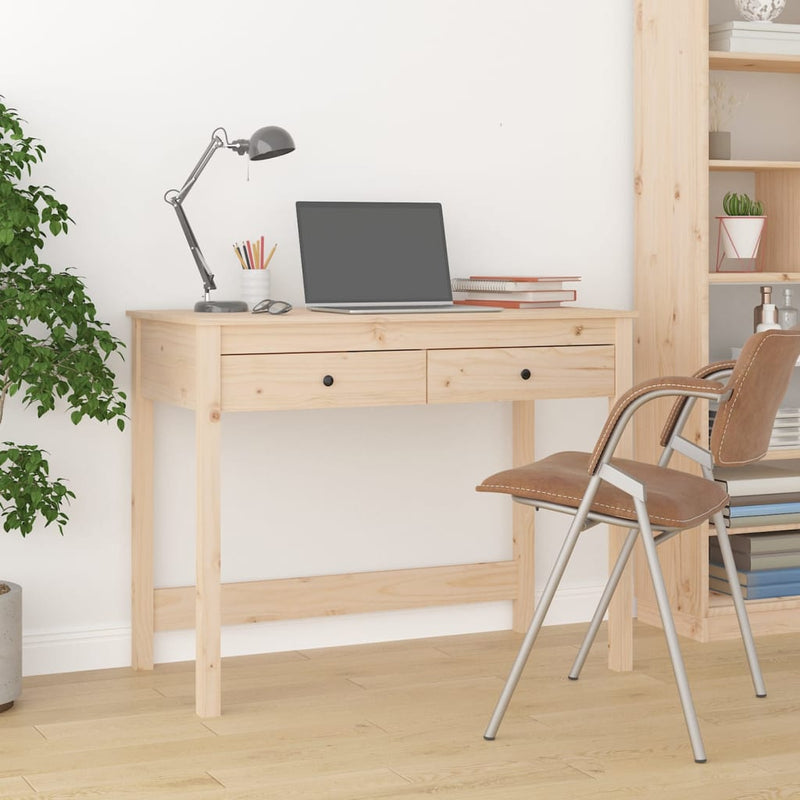 Desk with Drawers 100x50x78 cm Solid Wood Pine Payday Deals