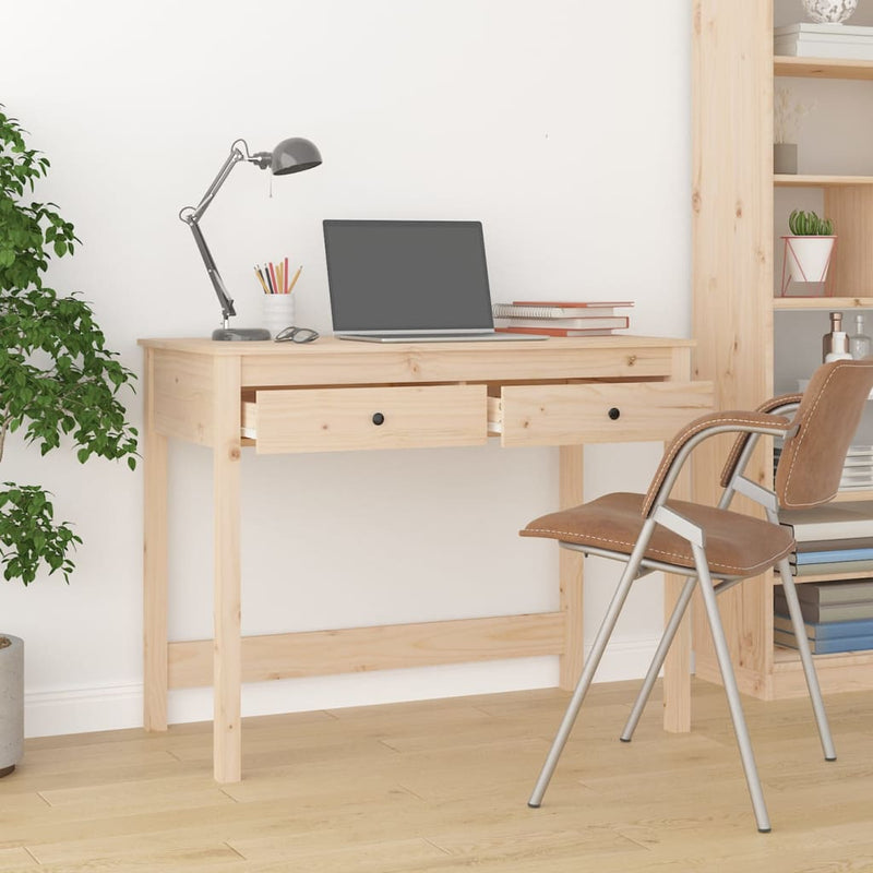 Desk with Drawers 100x50x78 cm Solid Wood Pine Payday Deals