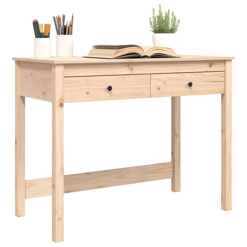 Desk with Drawers 100x50x78 cm Solid Wood Pine Payday Deals