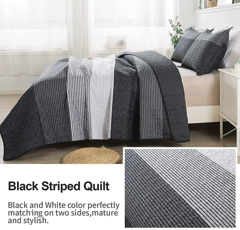 Detailed Quilted Bedspread and Pillowcases Set: A Signature of Quality and Style - Queen size Payday Deals