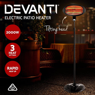 Devanti 2000w Electric Portable Patio Strip Heater Payday Deals