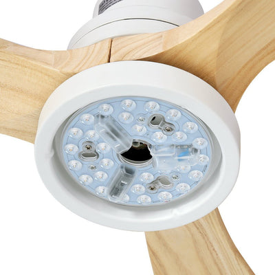 Devanti 52'' Ceiling Fan LED Light Remote Control Wooden Blades Timer Fans Payday Deals