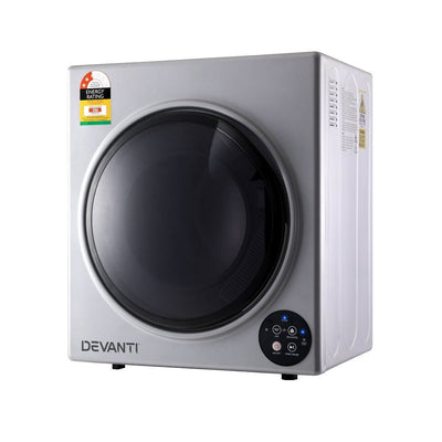 Devanti 5kg Tumble Dryer Fully Auto Wall Mount Kit Clothes Machine Vented Silver Payday Deals