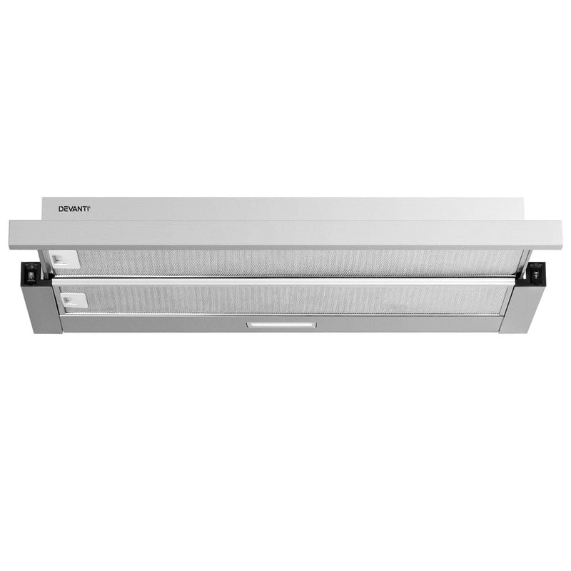 Devanti 900mm Range Hood 90cm Slide out Rangehood Stainless Steel Payday Deals