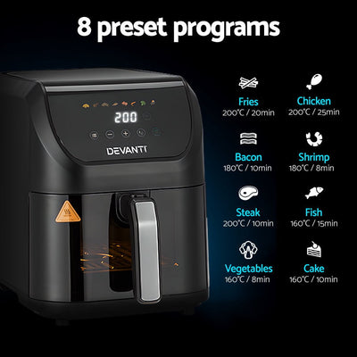 Devanti Air Fryer 5L W/ LCD Touch 1500W Payday Deals