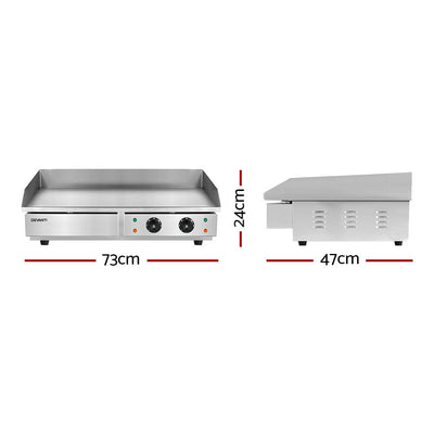 Devanti Commercial Electric Griddle BBQ Grill Hot Plate Stainless Steel 4400W Payday Deals