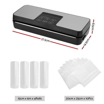 Devanti Food Vacuum Sealer Machine Auto Seal Cutter 5 Modes Storage Bags 4 Rolls Payday Deals