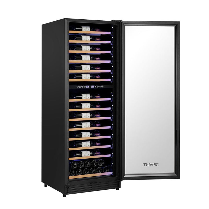 Devanti Wine Cooler Fridge Compressor Cellar Chiller Commercial Home 128 Bottles Payday Deals