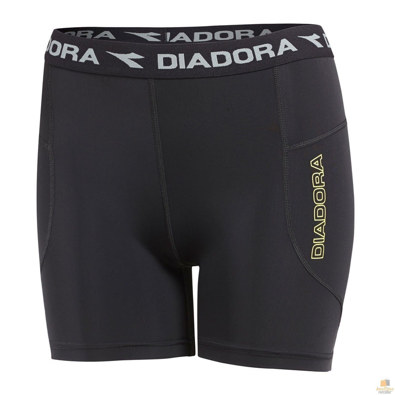 DIADORA Ladies Compression Shorts Thermal Fitness Gym Yoga - Black Payday Deals