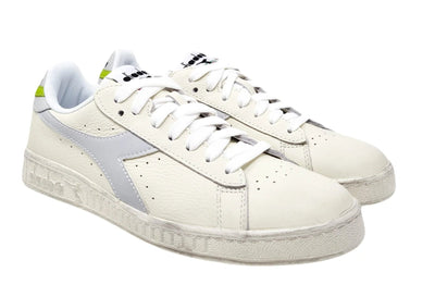 Diadora Mens Game Low Waxed Casual Shoes - White/Glacier Grey