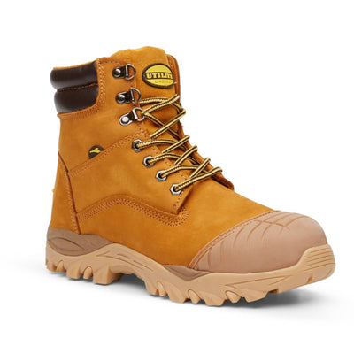 DIADORA Utility Craze w Zip Work Boots Composite Cap Workwear Shoes - Wheat