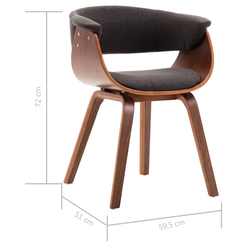 Dining Chair Grey Bent Wood and Fabric Payday Deals