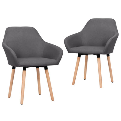 Dining Chairs 2 pcs Dark Grey Fabric Payday Deals