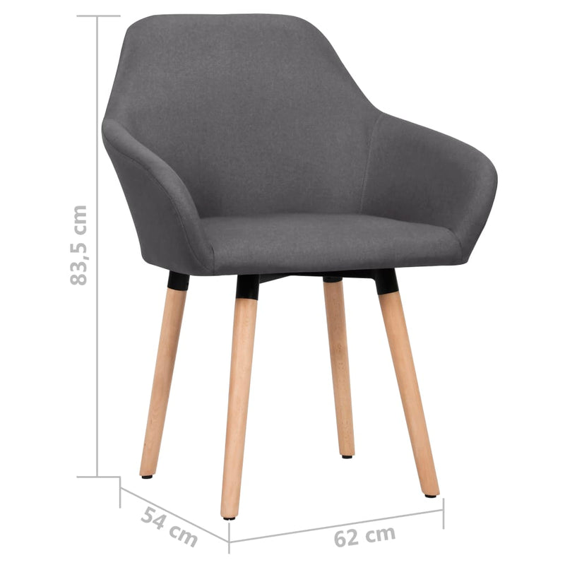 Dining Chairs 2 pcs Dark Grey Fabric Payday Deals