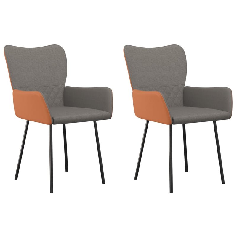 Dining Chairs 2 pcs Light Grey Fabric and Faux Leather Payday Deals