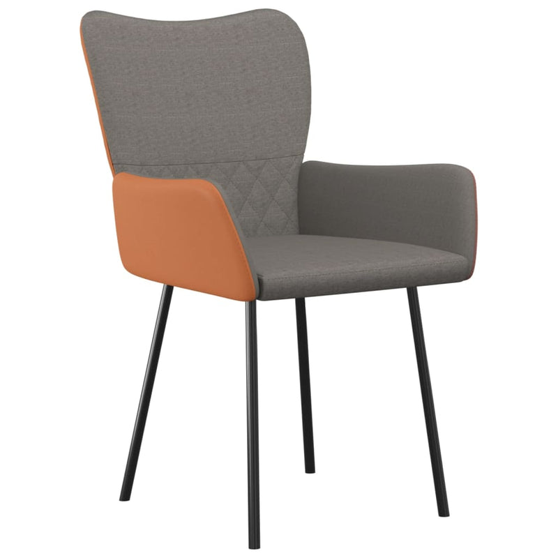 Dining Chairs 2 pcs Light Grey Fabric and Faux Leather Payday Deals