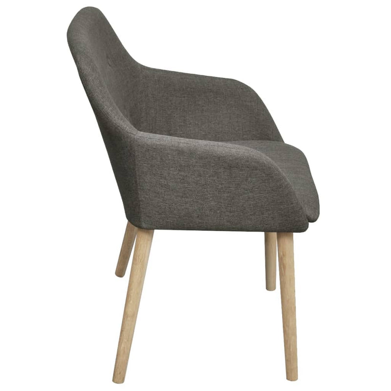 Dining Chairs 2 pcs Light Grey Fabric and Solid Oak Wood Payday Deals