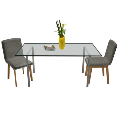 Dining Chairs 2 pcs Light Grey Fabric and Solid Oak Wood Payday Deals