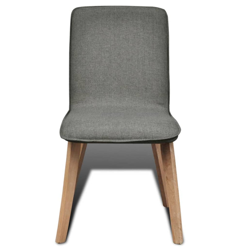 Dining Chairs 2 pcs Light Grey Fabric and Solid Oak Wood Payday Deals