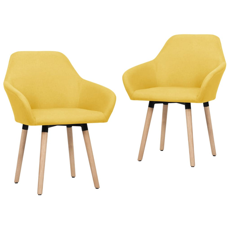 Dining Chairs 2 pcs Yellow Fabric Payday Deals