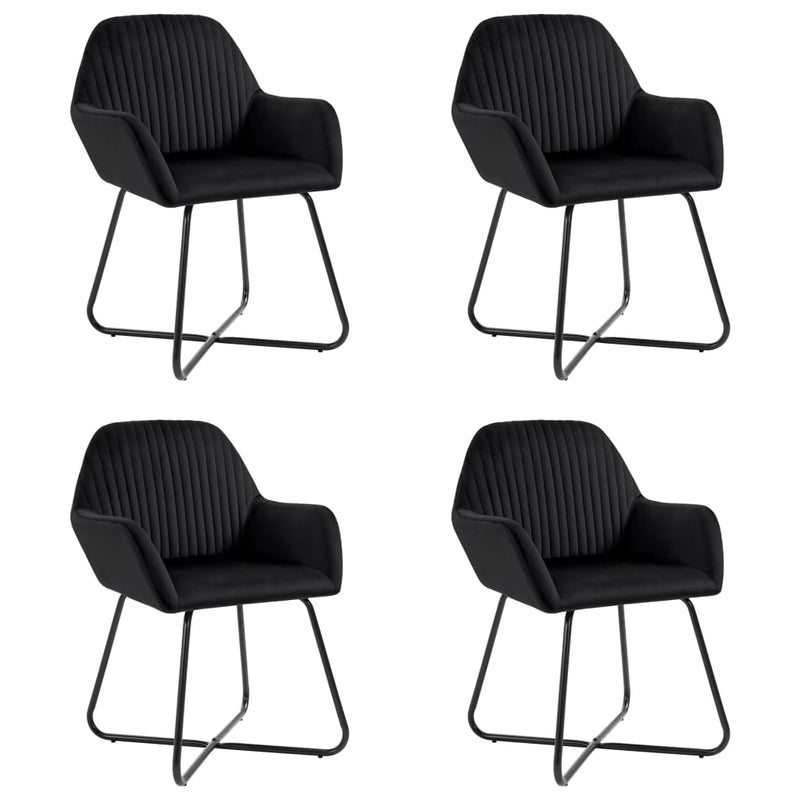 Dining Chairs 4 pcs Black Velvet Payday Deals