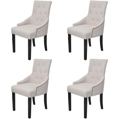 Dining Chairs 4 pcs Cream Grey Fabric Payday Deals