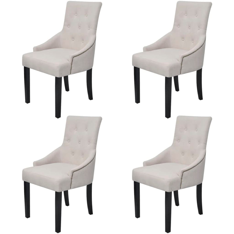 Dining Chairs 4 pcs Cream Grey Fabric Payday Deals
