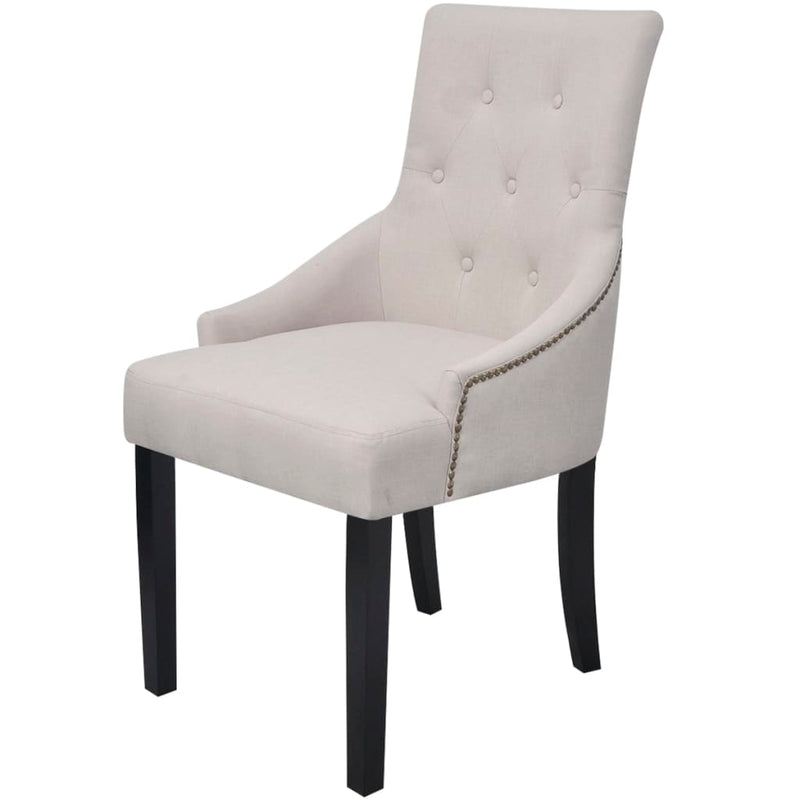 Dining Chairs 4 pcs Cream Grey Fabric Payday Deals